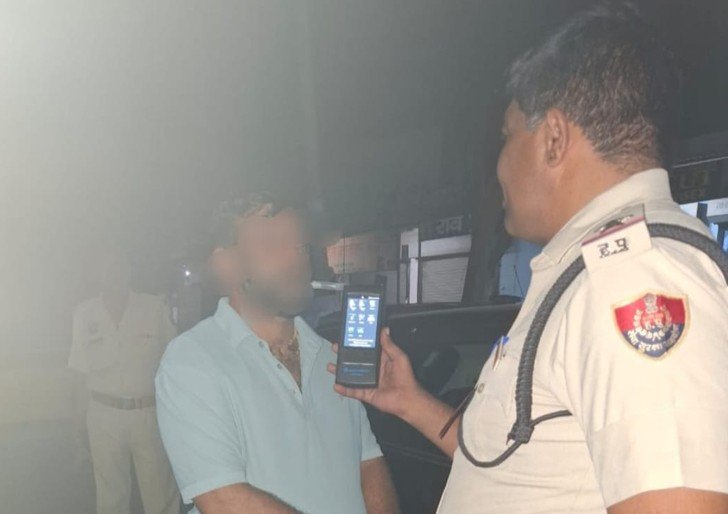 Haryana Police का ड्रंक एंड ड्राइव पर शिकंजा, 71 चालकों के चालान