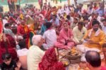 Rewari News: श्रीमद भागवत कथा का समापन पर पूर्णाहूति के साथ किया हवन