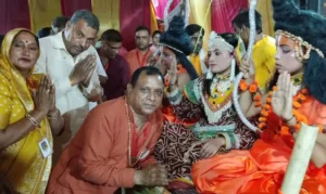 राम कथा धारूहेड़ा में विवाह महोत्सव पर झुमे श्रद्धालु