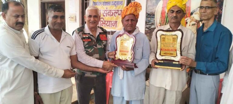 जाटूसाना गौशाला में सूबेदार बलबीर सिंह सम्मानित, 6 गौशालाओं को 1.51 लाख की मदद